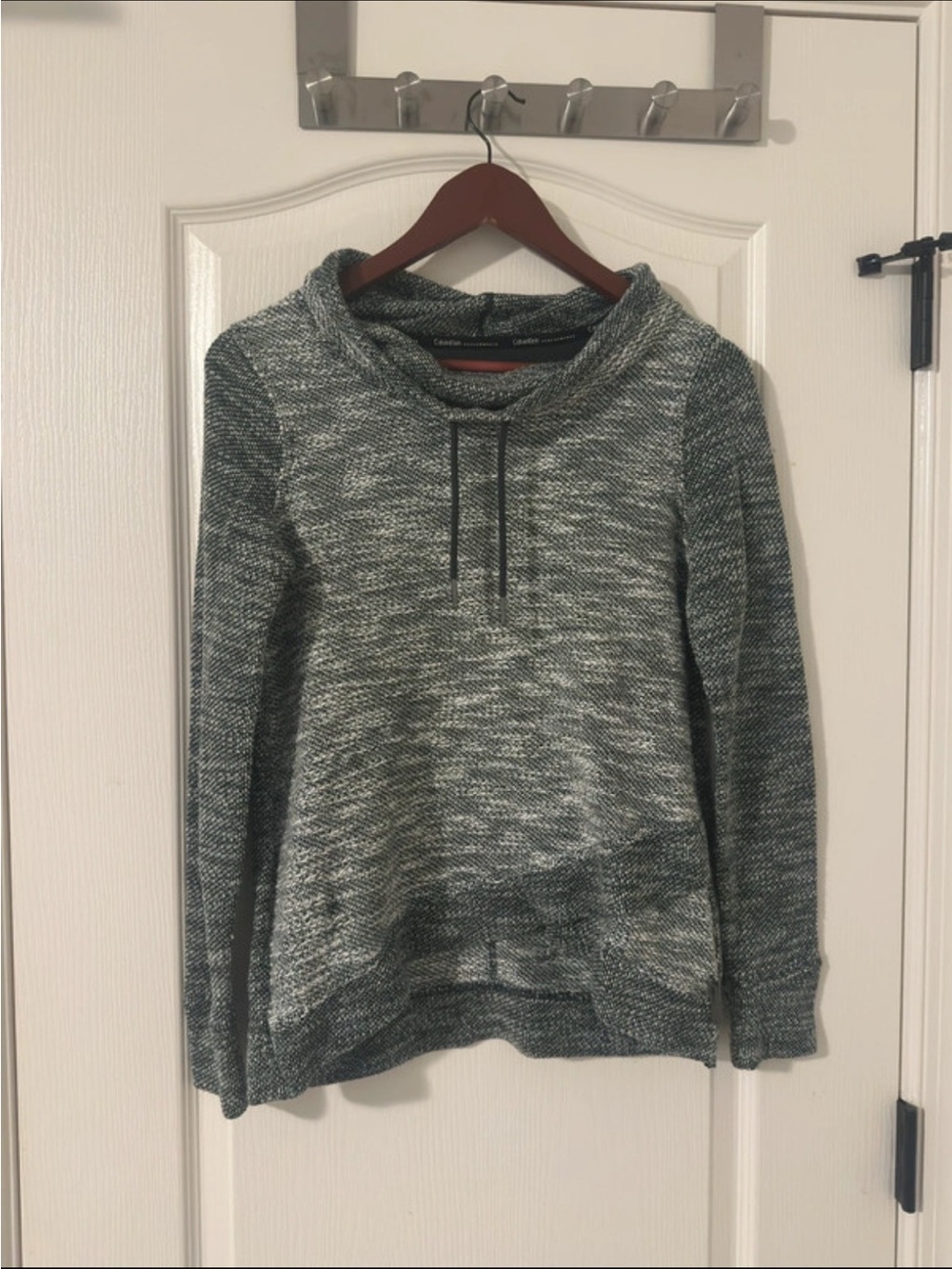 Calvin Klein Performance Marled Gray Cowl Neck Pullover